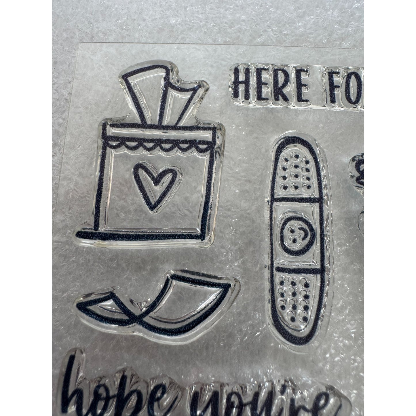 CTMH My Acrylix Acrylic Stamp Set Get Well Soon Card Making Quick Recovery B1673