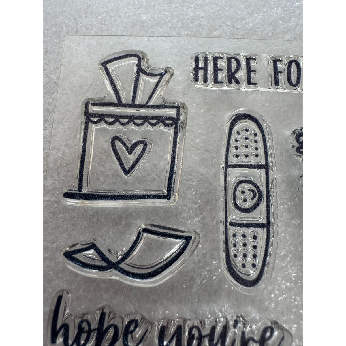 CTMH My Acrylix Acrylic Stamp Set Get Well Soon Card Making Quick Recovery B1673