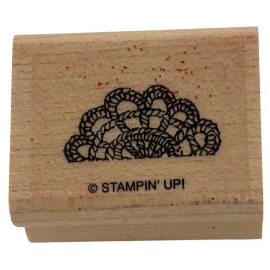 Stampin Up Rubber Stamp Scalloped Design Tool Decorative Lace Edge Border Maker