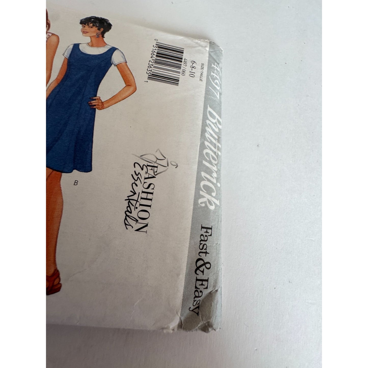 Butterick Sewing Pattern 4497 A Line Dress Vintage 90s Minimalist Style 6 8 10 Uncut