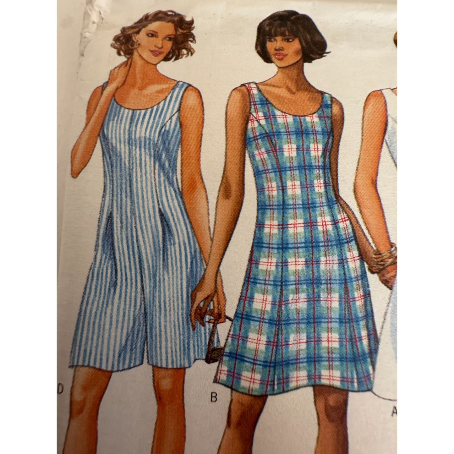 Butterick Sewing Pattern 4497 A Line Dress Vintage 90s Minimalist Style 6 8 10 Uncut