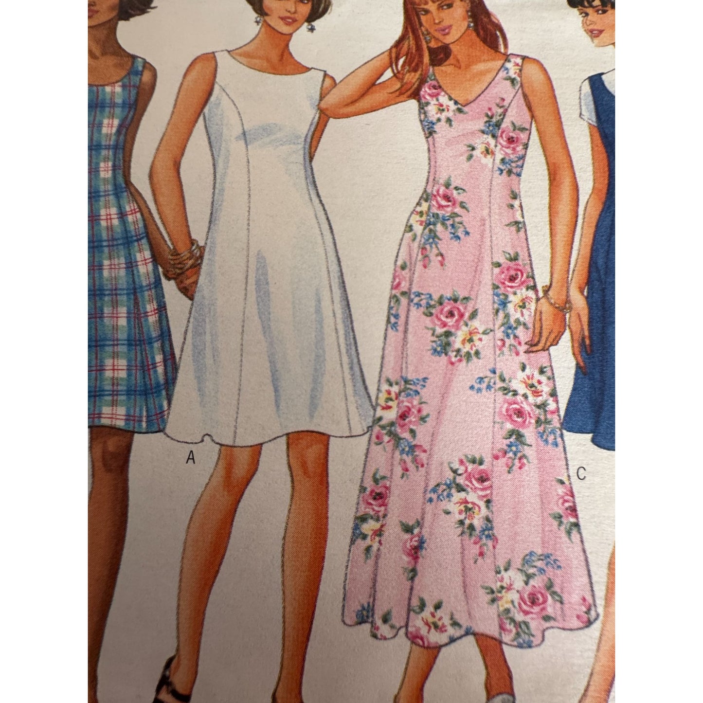 Butterick Sewing Pattern 4497 A Line Dress Vintage 90s Minimalist Style 6 8 10 Uncut
