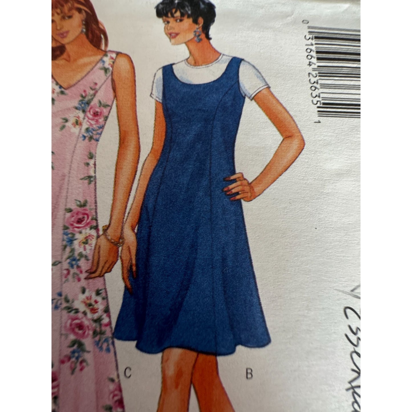 Butterick Sewing Pattern 4497 A Line Dress Vintage 90s Minimalist Style 6 8 10 Uncut