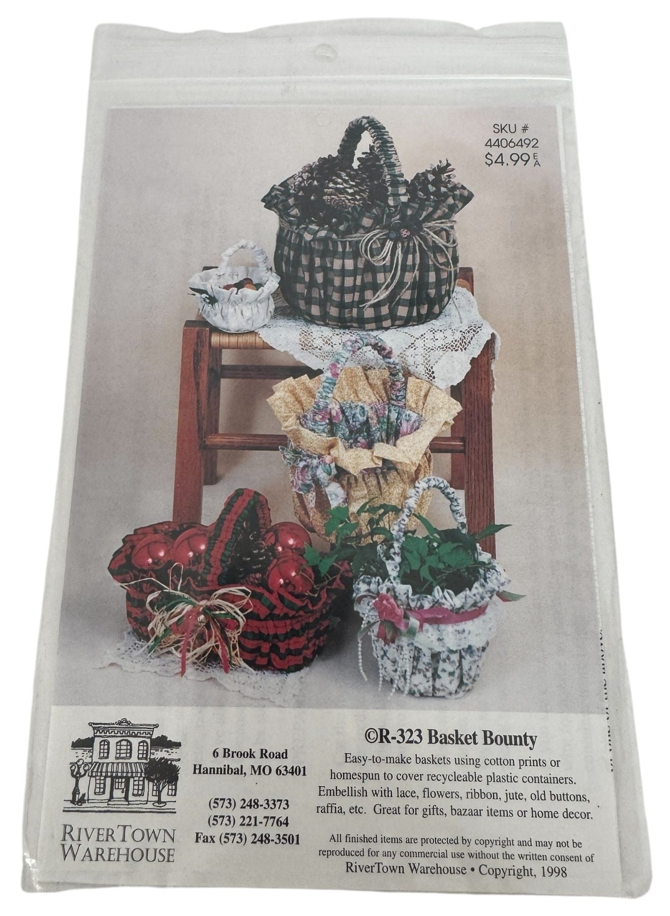 RiverTown Warehouse Sewing Pattern Basket Bounty Recycle Plastic Containers Easy