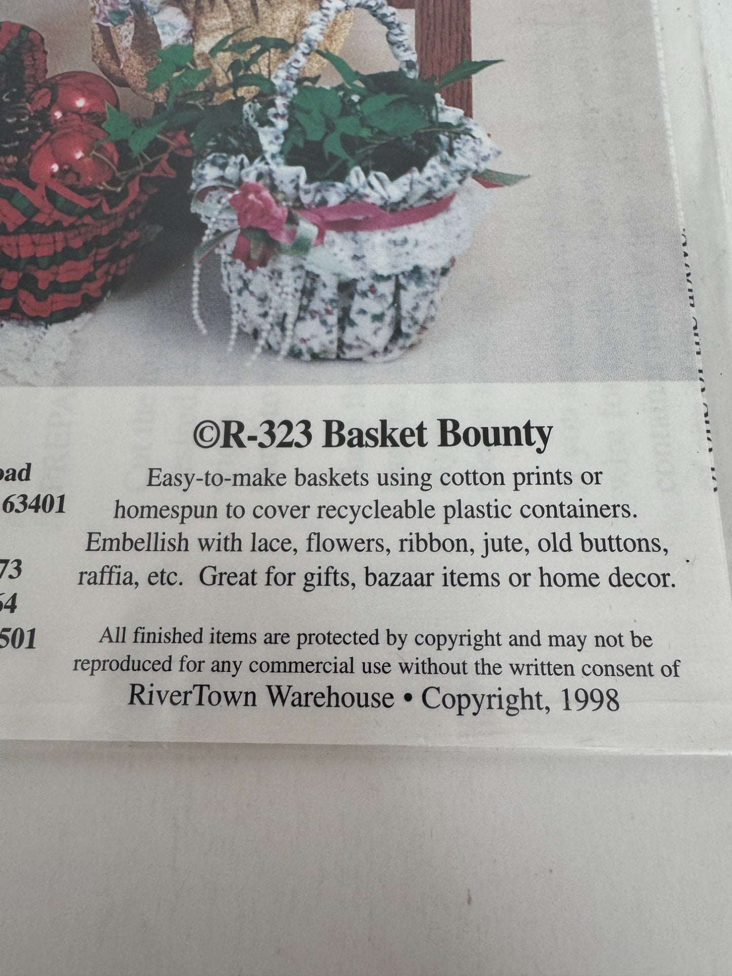 RiverTown Warehouse Sewing Pattern Basket Bounty Recycle Plastic Containers Easy
