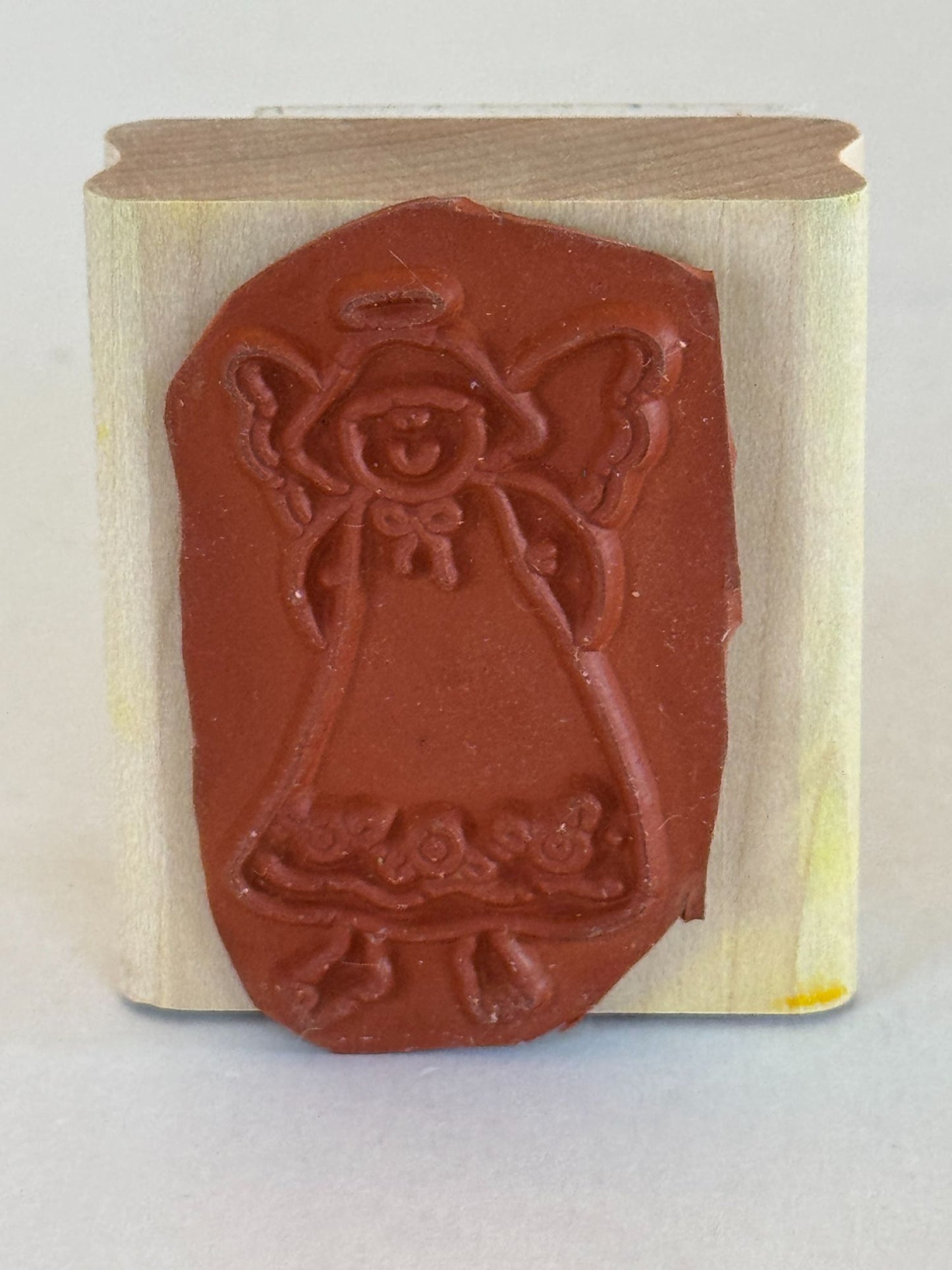 Stampin Up Rubber Stamp Angel Halo Wings Wood Mounted Craft Tool Wood Mounted