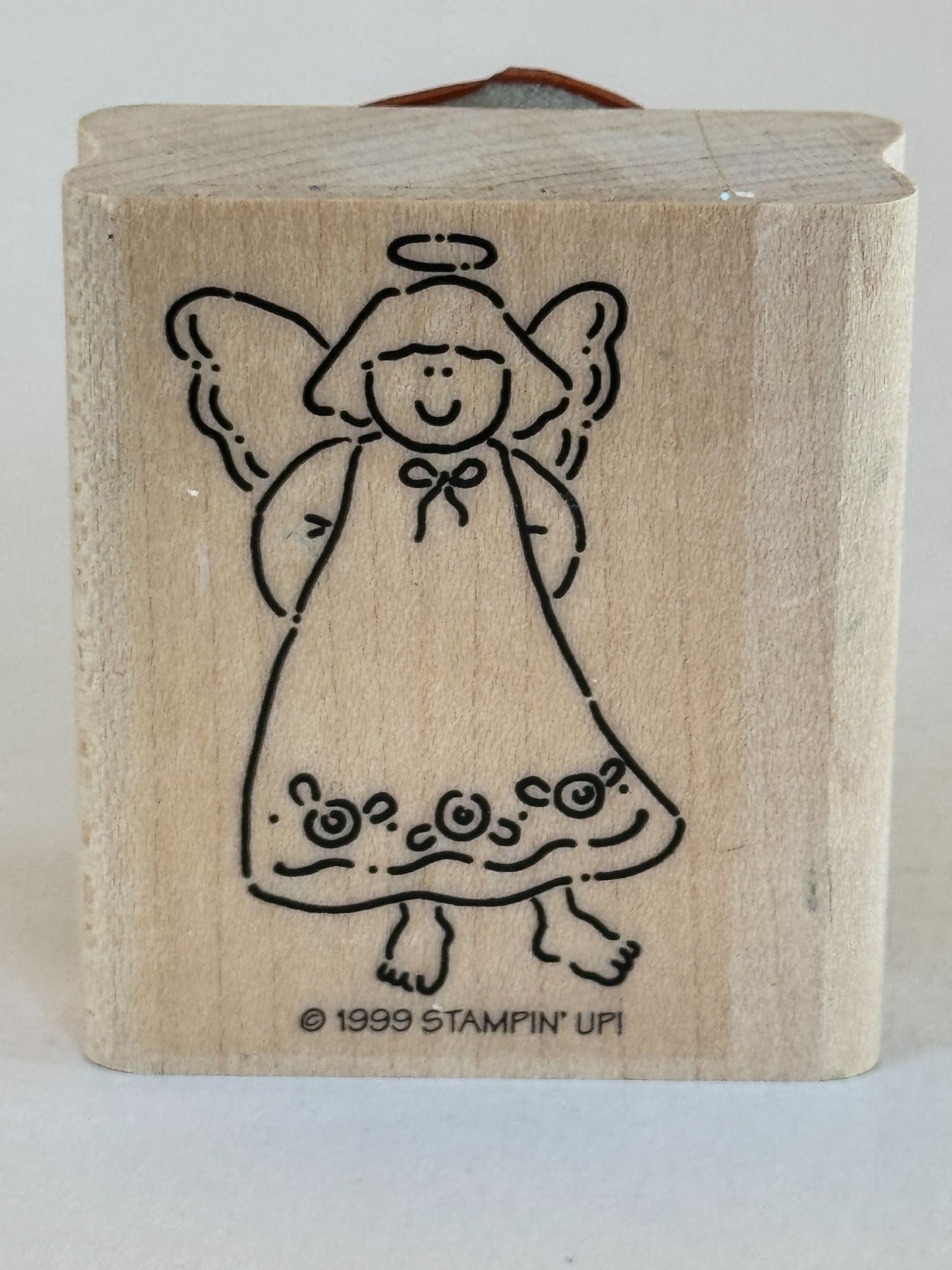 Stampin Up Rubber Stamp Angel Halo Wings Wood Mounted Craft Tool Wood Mounted