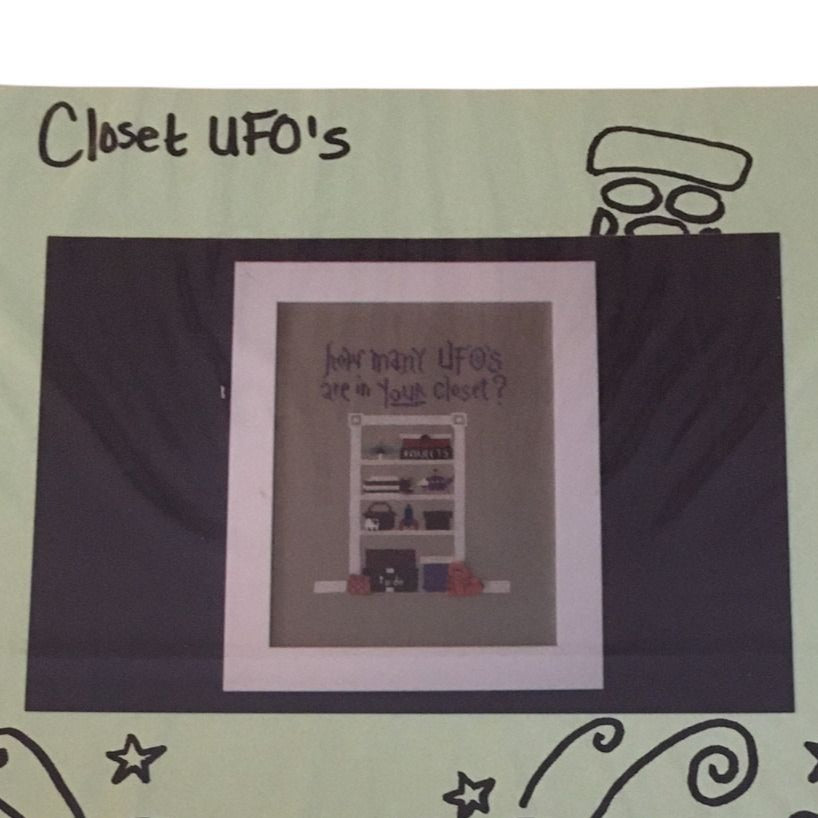 Raise the Roof Counted Cross Stitch Pattern Closet UFOs Humor Unfinished Objects Craft Room
