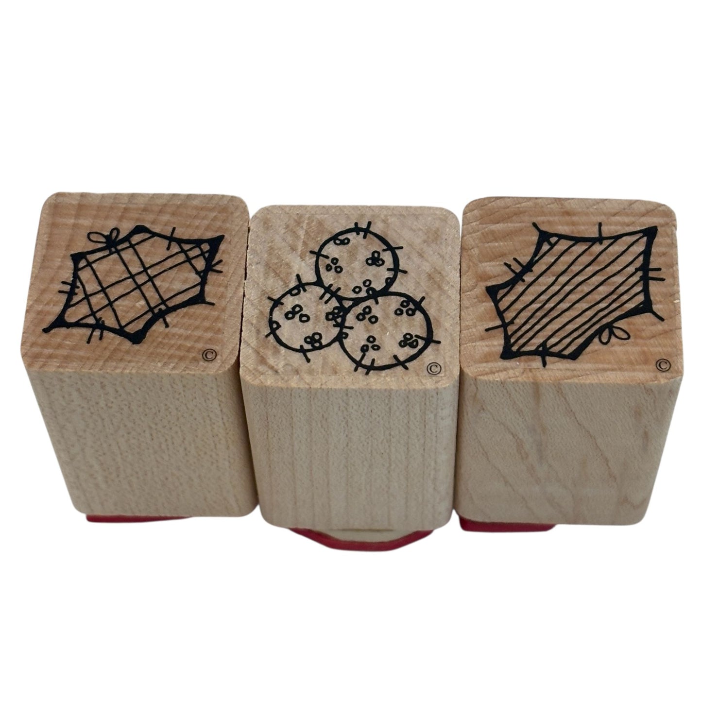 DOTS Rubber Stamps Christmas Holly Leaves Berries Berry Country Patch Holidays