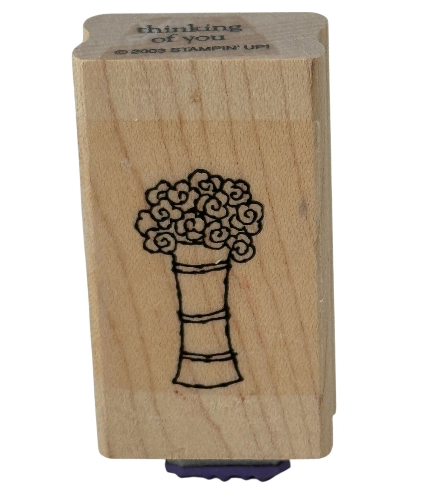 Stampin Up Rubber Stamp Flower Bouquet Vase and Thinking of You Card Making Word
