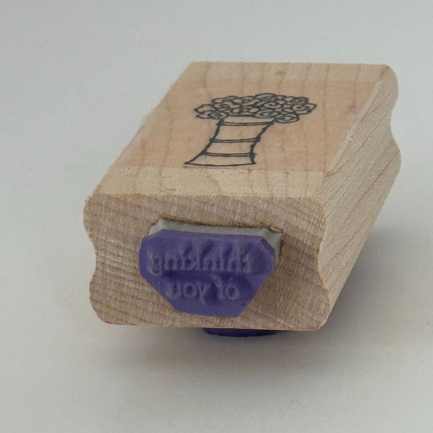 Stampin Up Rubber Stamp Flower Bouquet Vase and Thinking of You Card Making Word