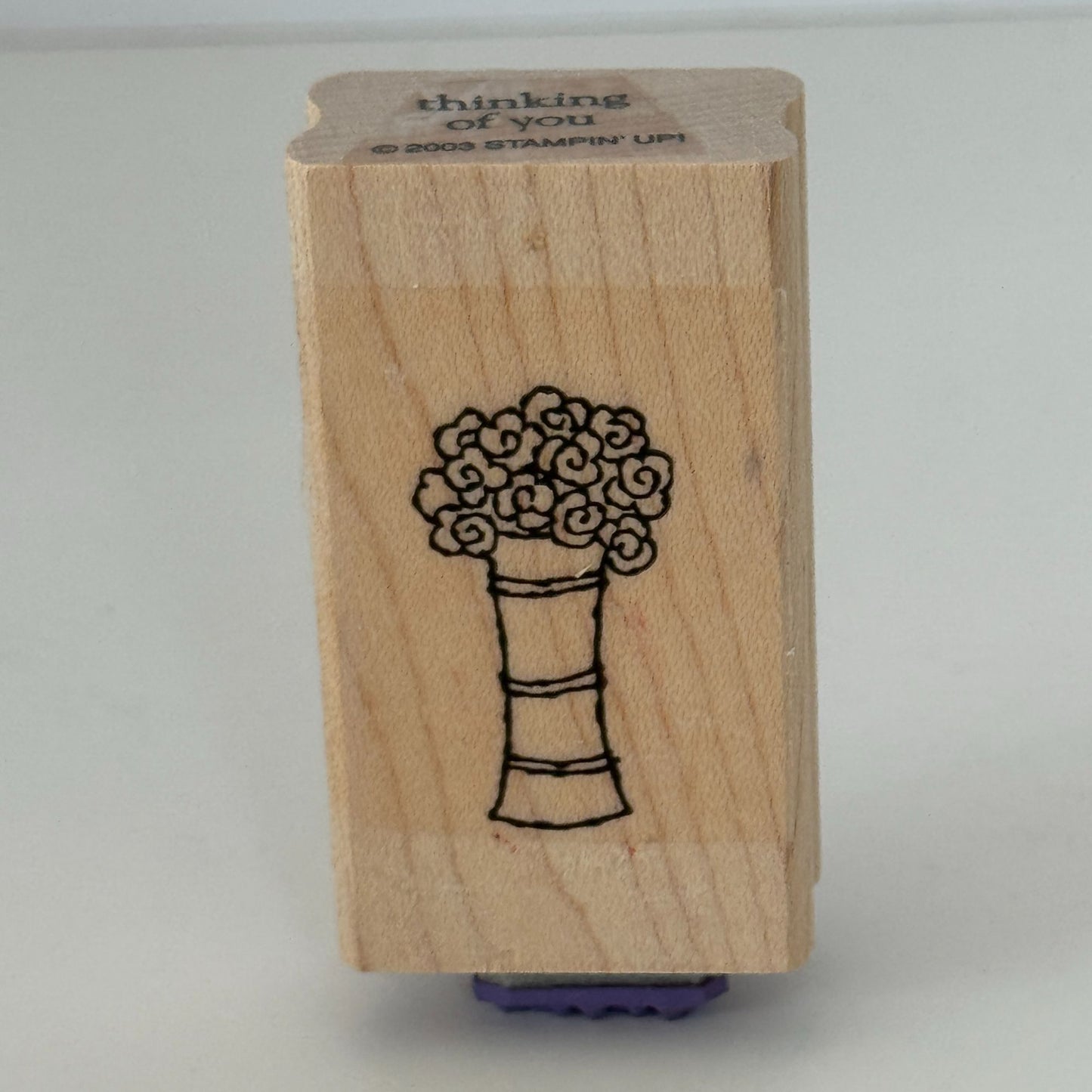 Stampin Up Rubber Stamp Flower Bouquet Vase and Thinking of You Card Making Word