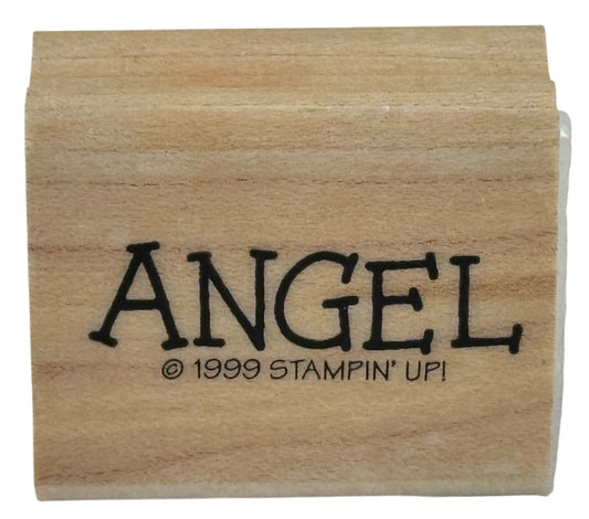 Stampin Up Rubber Stamp Angel Word Craft Scrapbooking Tool Card Making Wooden