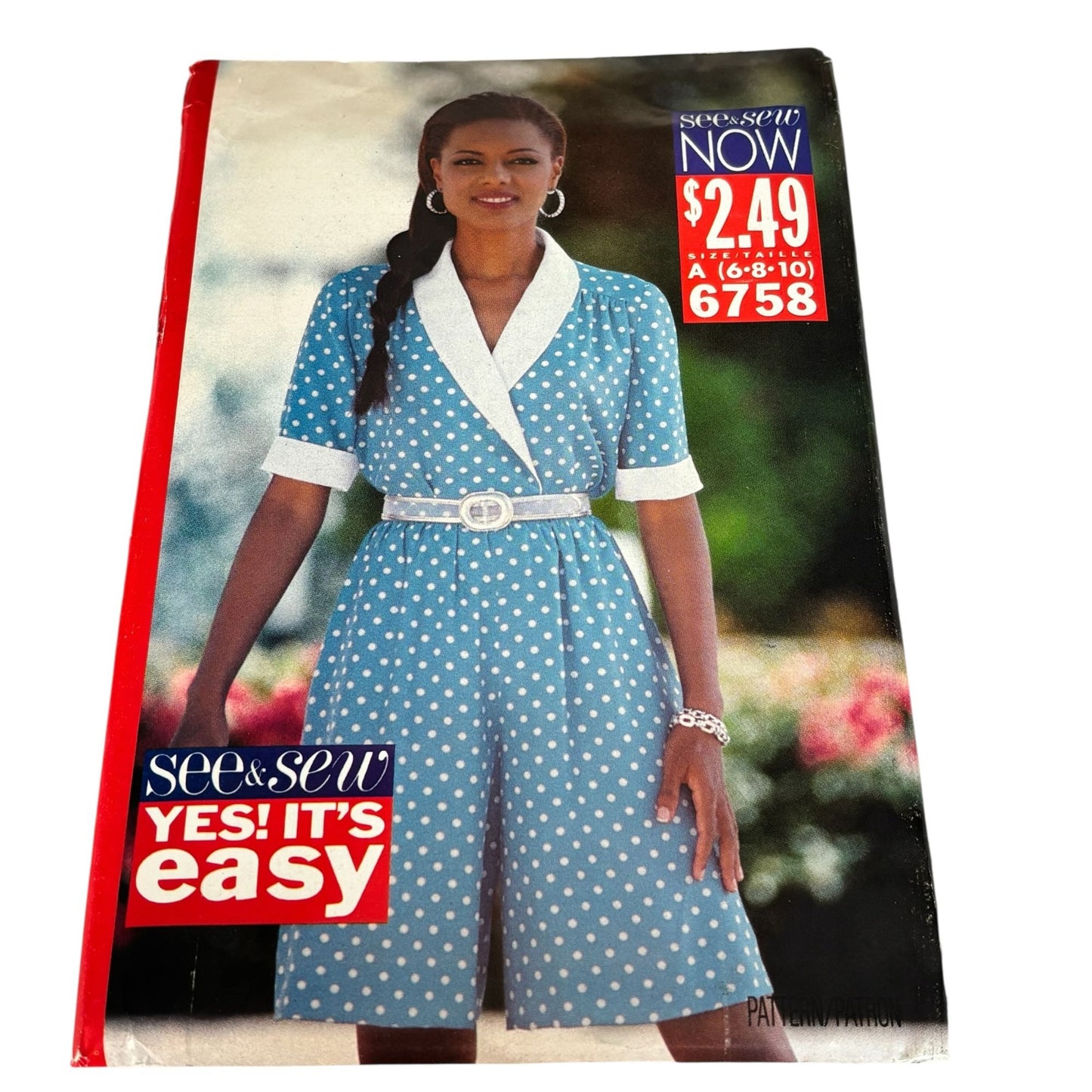 Butterick Sewing Pattern 6758 Wrap Top Split Skirt Culotte Outfit 6-10 90s Uncut