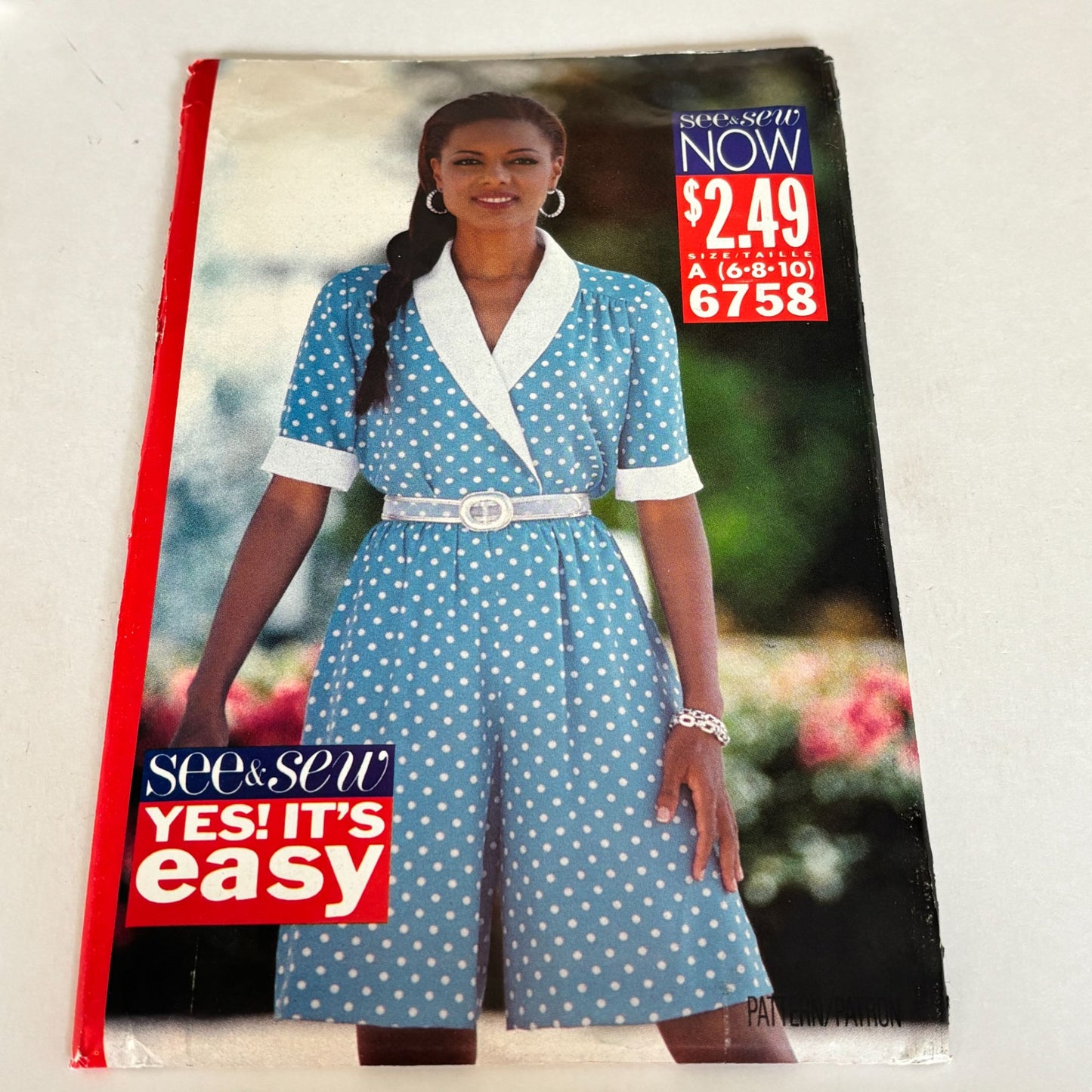Butterick Sewing Pattern 6758 Wrap Top Split Skirt Culotte Outfit 6-10 90s Uncut