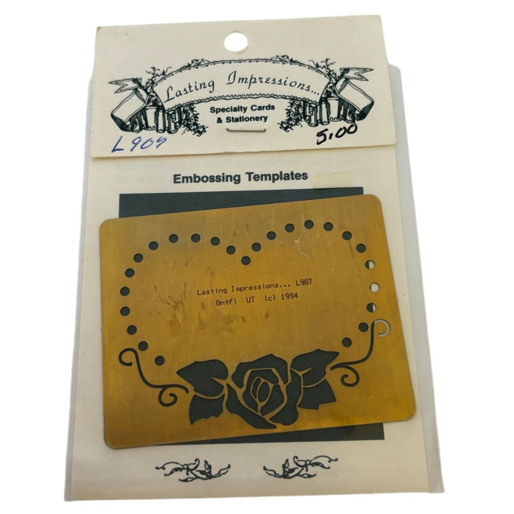Lasting Impressions Embossing Template Heart Rose Metal Stencil Love Cardmaking