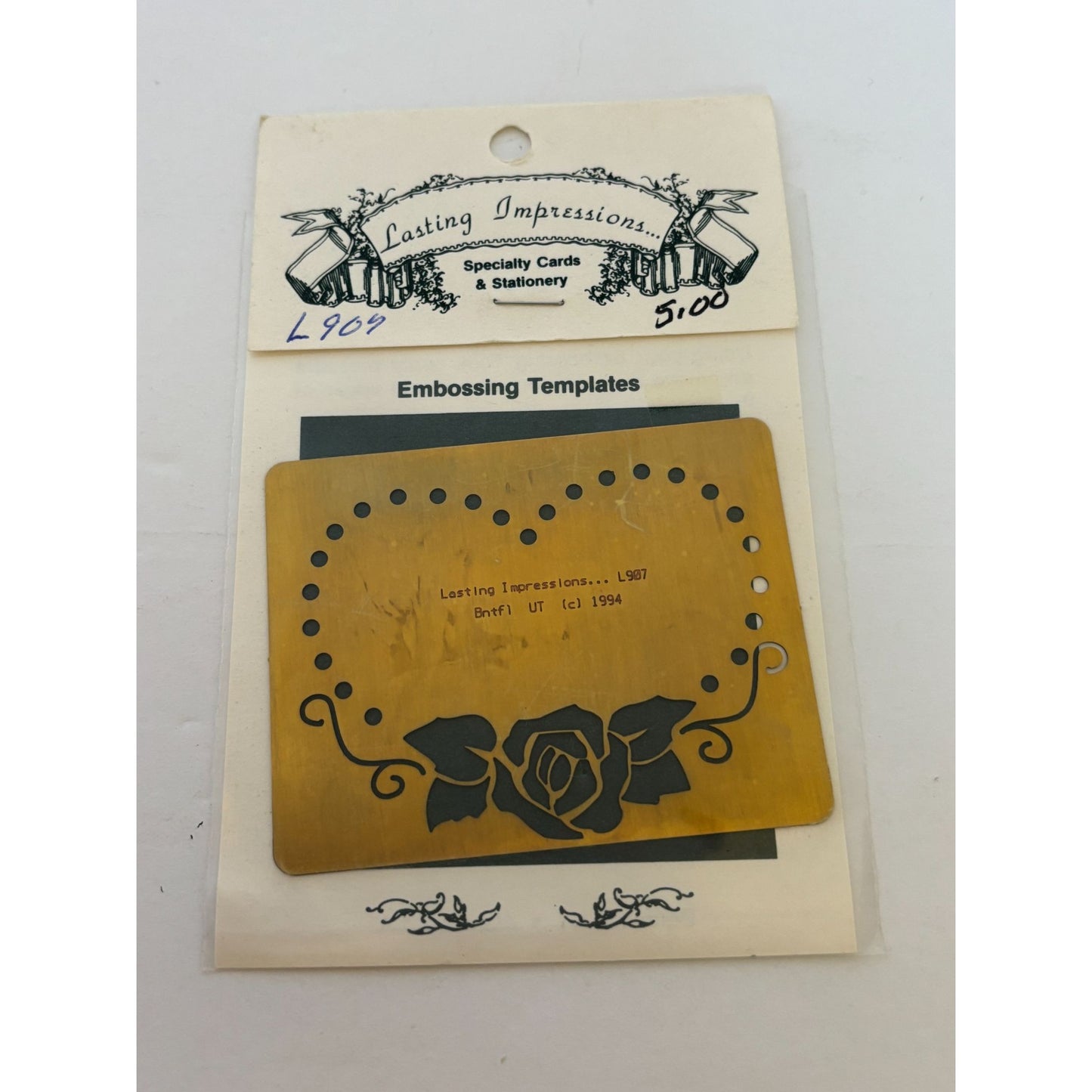 Lasting Impressions Embossing Template Heart Rose Metal Stencil Love Cardmaking
