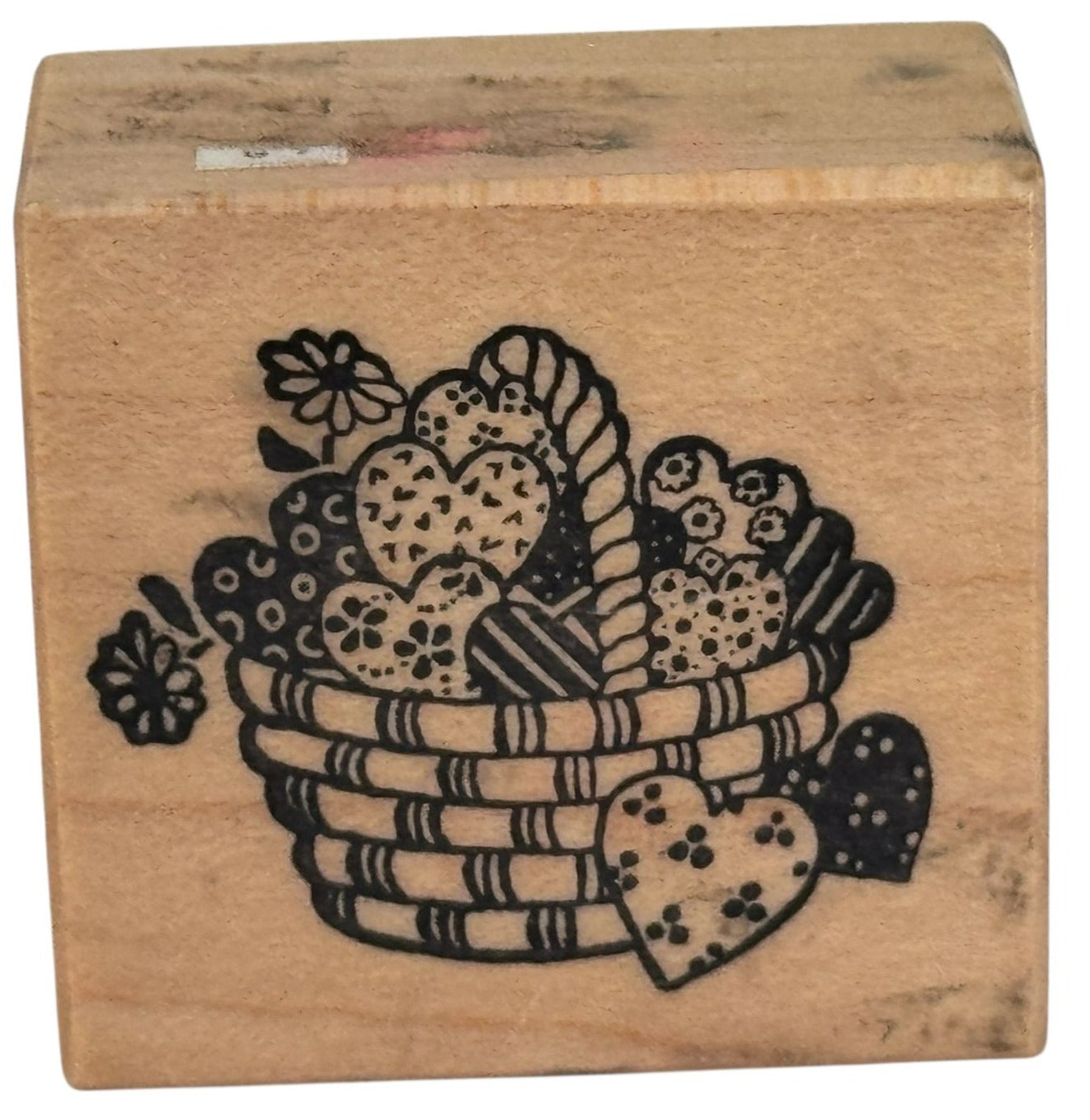 PSX Rubber Stamp Basket Of Hearts Valentines Day Card Making Stamping Craft C593
