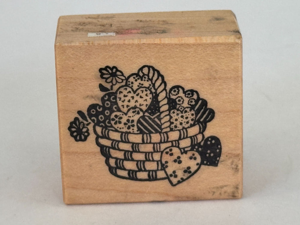 PSX Rubber Stamp Basket Of Hearts Valentines Day Card Making Stamping Craft C593