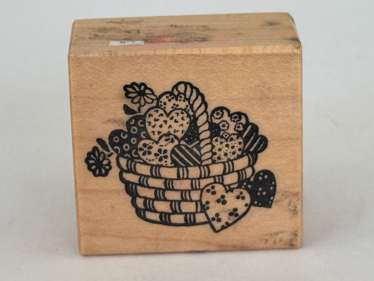 PSX Rubber Stamp Basket Of Hearts Valentines Day Card Making Stamping Craft C593