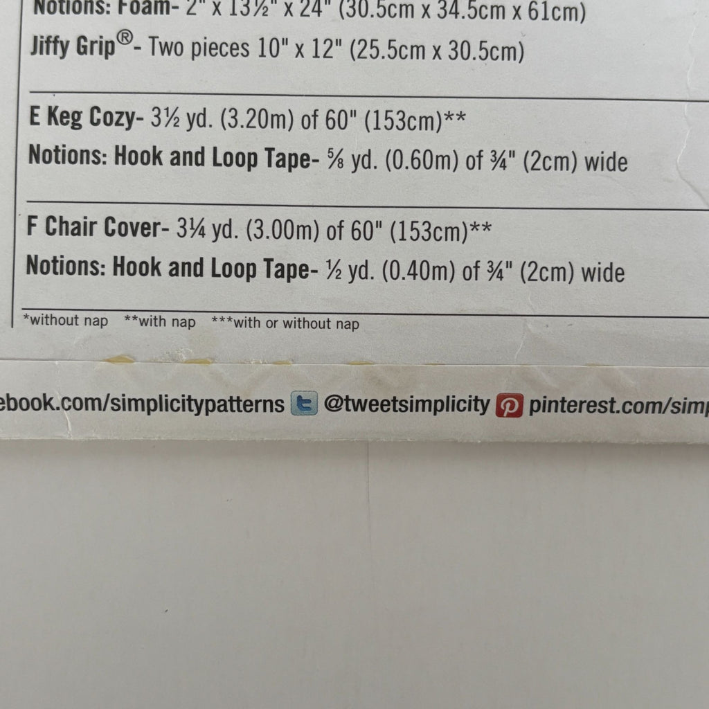 Simplicity Sewing Pattern 1709 Football Fan Apron Cooler Cover Beer Can Holder