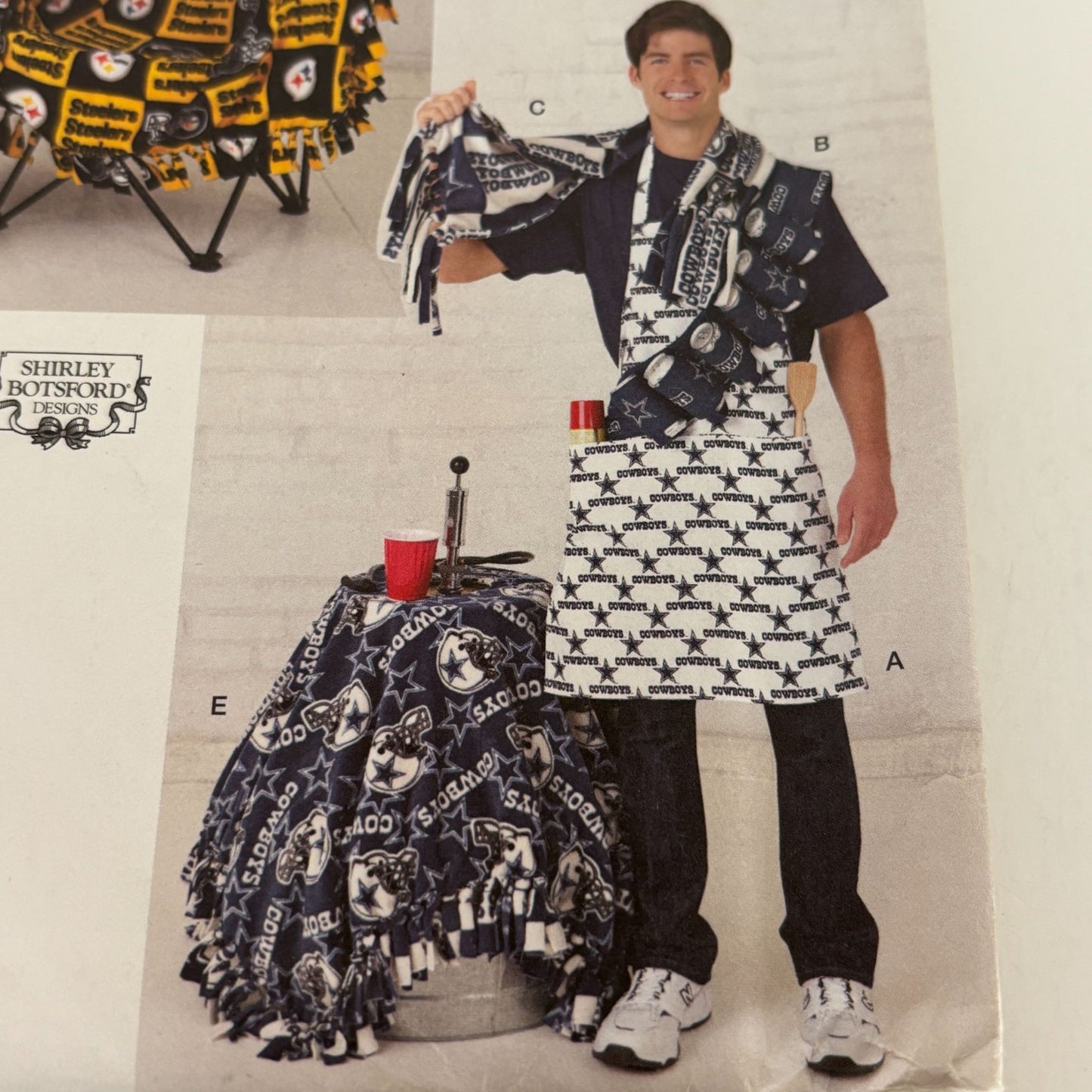Simplicity Sewing Pattern 1709 Football Fan Apron Cooler Cover Beer Can Holder