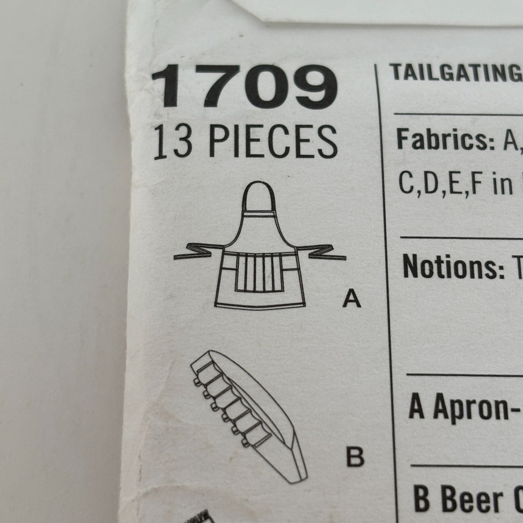 Simplicity Sewing Pattern 1709 Football Fan Apron Cooler Cover Beer Can Holder