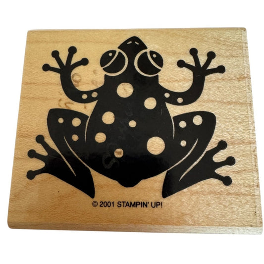 Stampin Up Rubber Stamp Spotted Frog Toad Nature Animal Card Making Wood Mounted