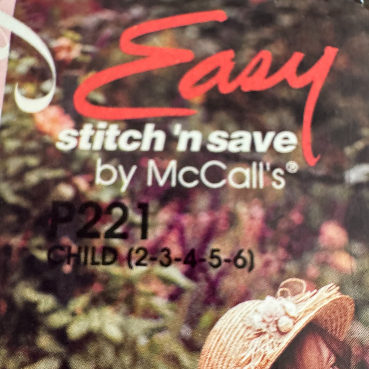 McCalls Sewing Pattern P221 Girls Dress Spring Easter Easy Stitch N Save Sz 2-6