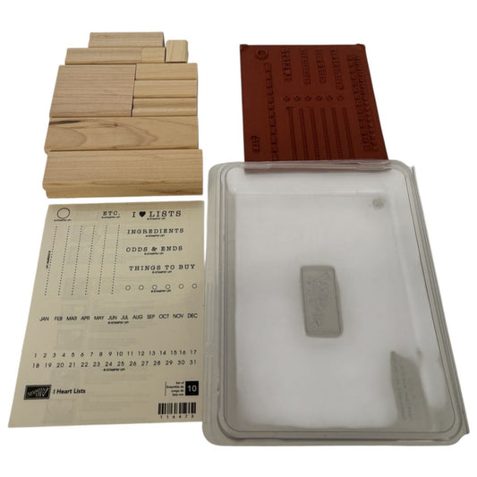 Stampin Up Rubber Stamp Set I Heart Lists Set Of 10 Planner Things to Buy Months