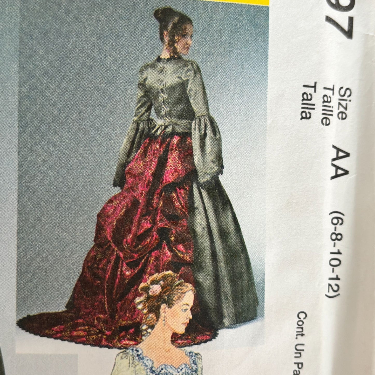 McCalls Sewing Pattern M6097 Victorian Dress Costume Gown Detachable Train 14-20 Uncut Renaissance Historical