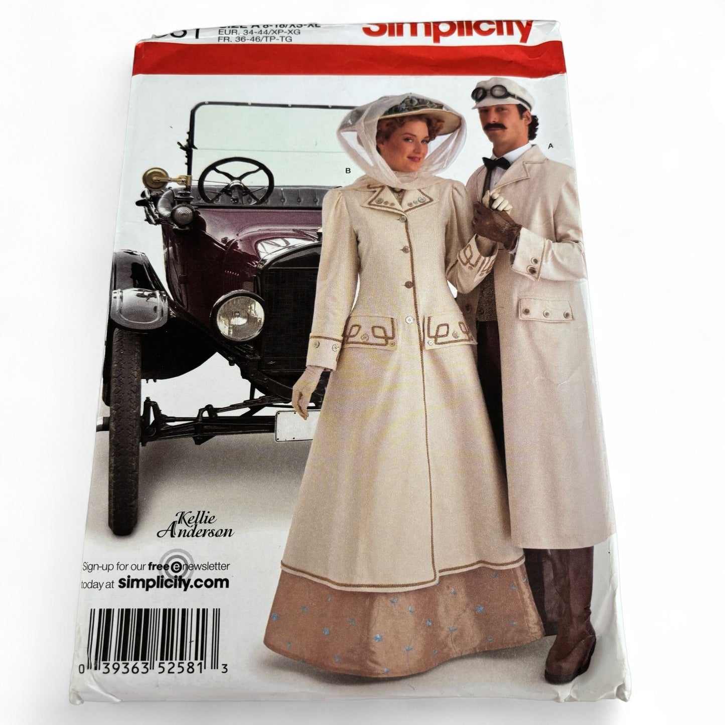 Simplicity Steampunk Coat Sewing Pattern 2581 Edwardian Costume Hat  XS-XL
