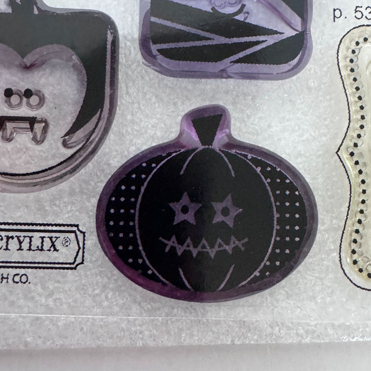 CTMH Acrylic Stamps Trick or Treat Sweets Halloween Faces Cat Witch Mummy B1460
