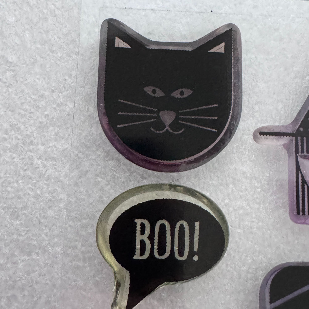 CTMH Acrylic Stamps Trick or Treat Sweets Halloween Faces Cat Witch Mummy B1460