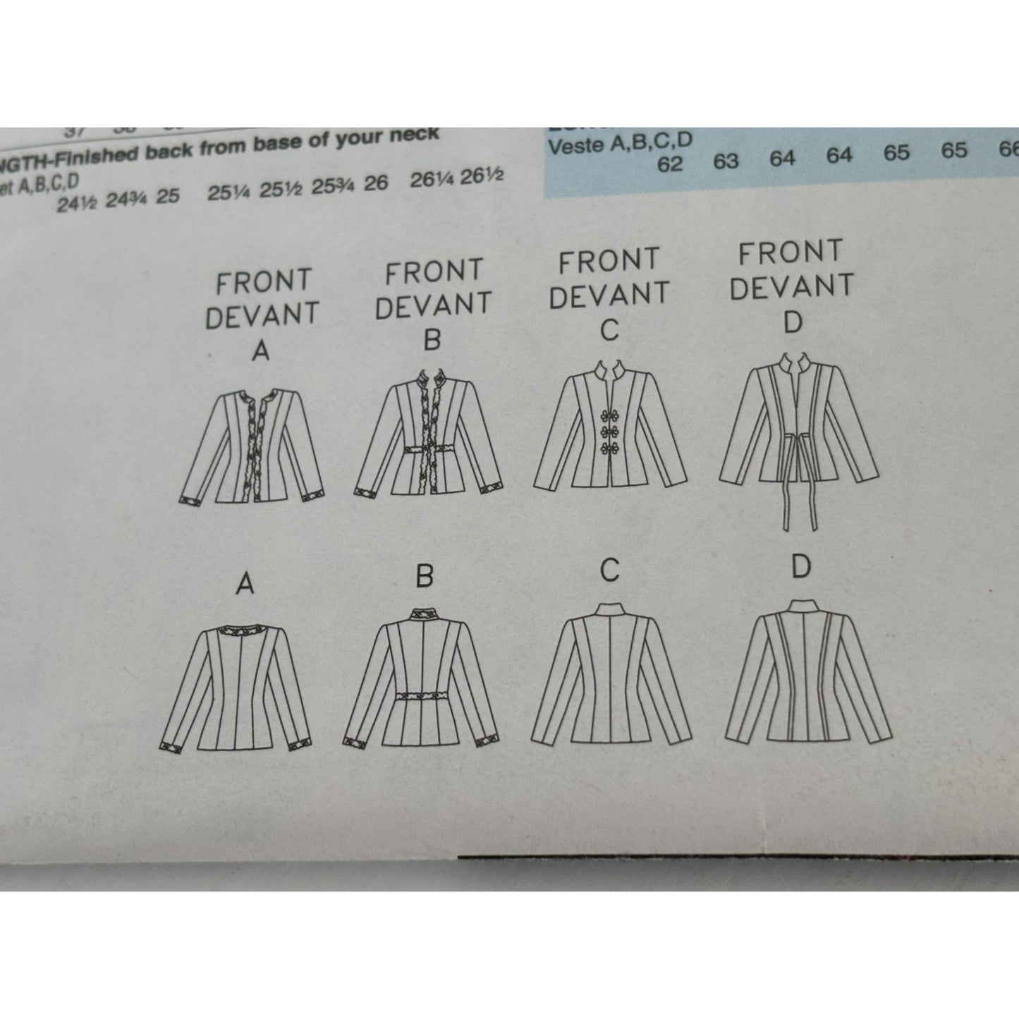 Butterick Sewing Pattern 4028 Misses Work Jacket Career Blazer 18 20 22 Uncut