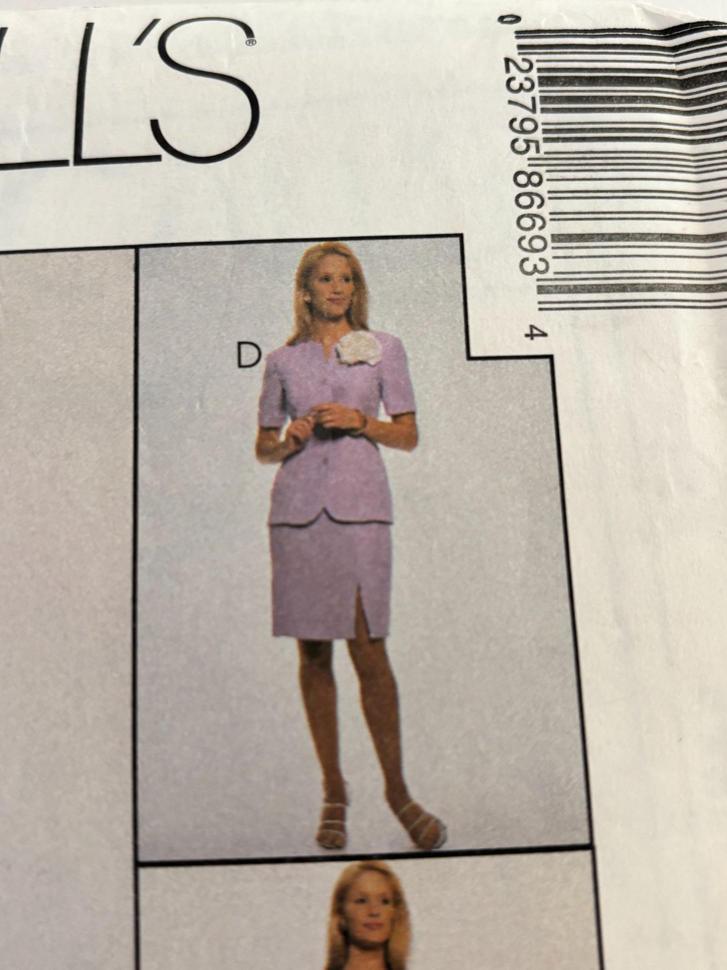 McCalls Sewing Pattern 8669 Dress Skirt Jacket Blazer Work Career 12 14 16 Uncut