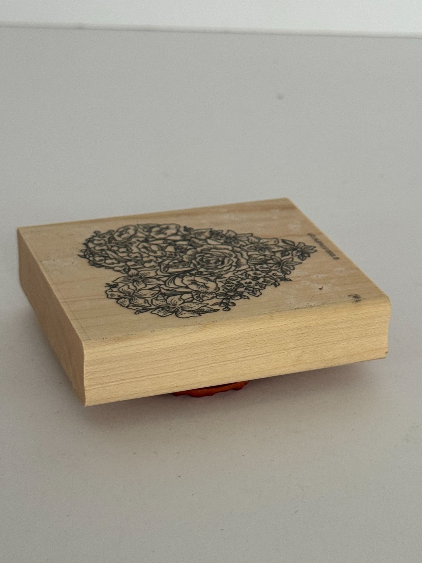 Stampin Up Rubber Stamp Floral Heart Flowers Valentines Day Card Making Big Wood