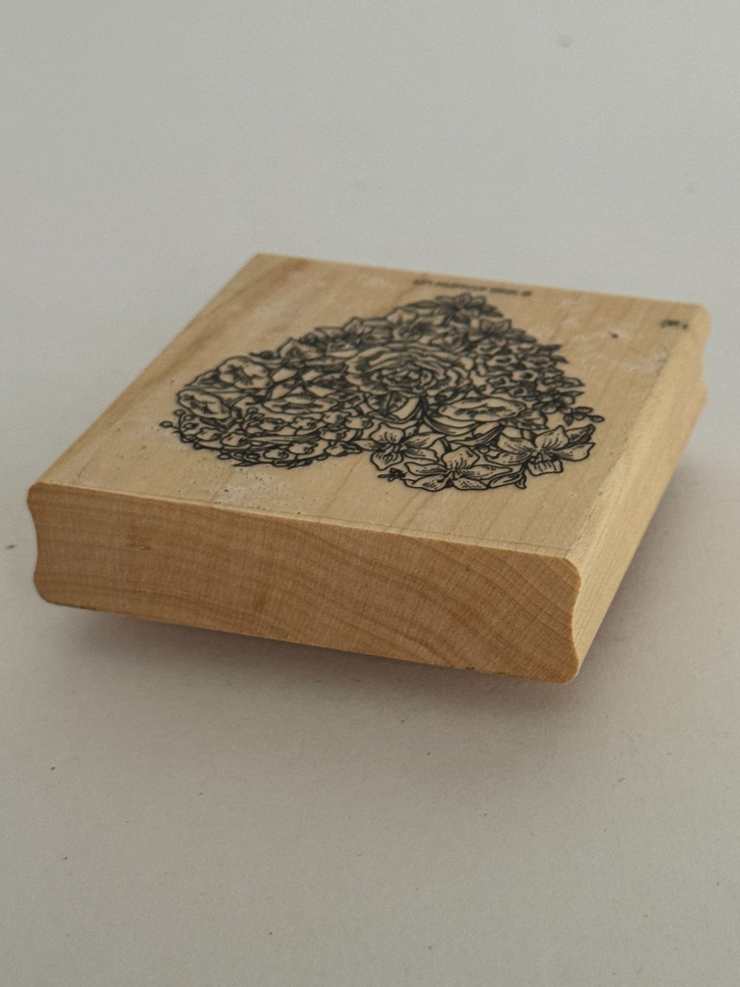 Stampin Up Rubber Stamp Floral Heart Flowers Valentines Day Card Making Big Wood
