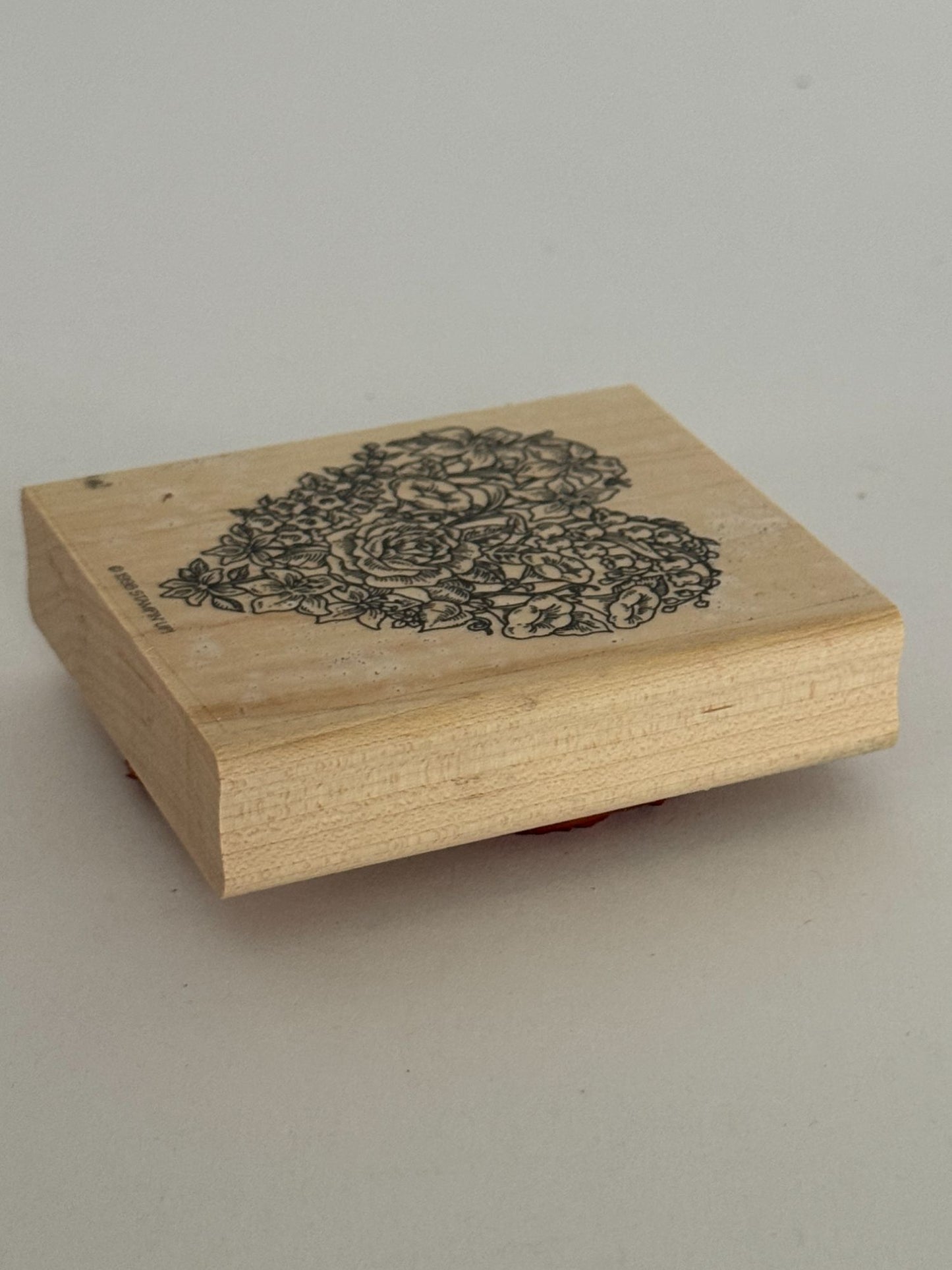 Stampin Up Rubber Stamp Floral Heart Flowers Valentines Day Card Making Big Wood