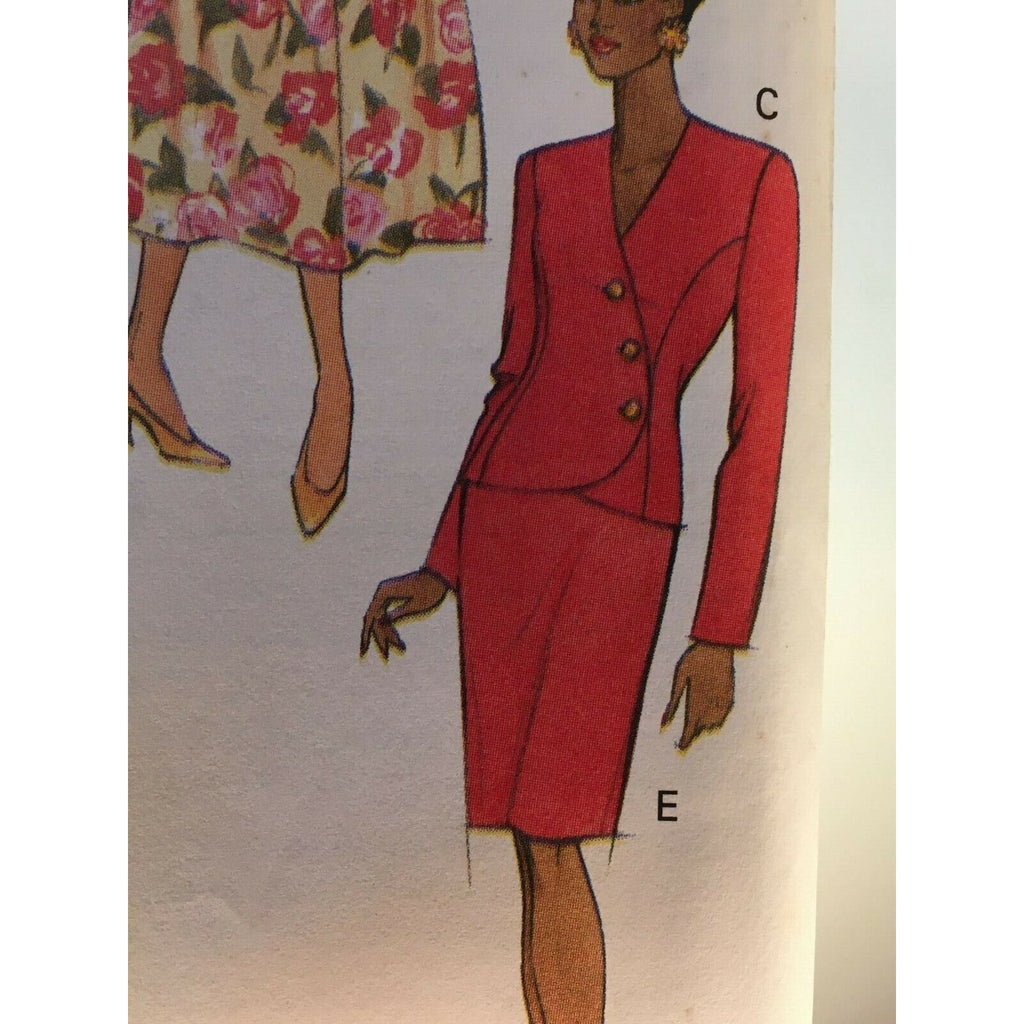 Butterick Sewing Pattern 6142 Misses Top Skirt Career Outfit Work Spring 6 8 10