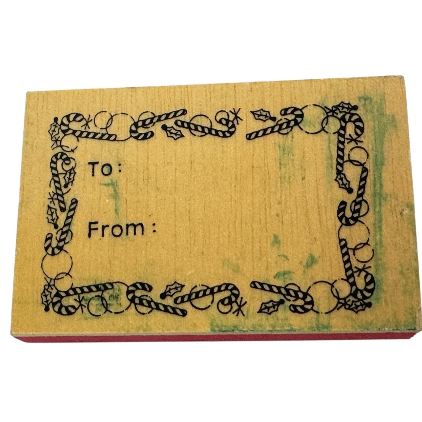 Candy Cane Rubber Stamp Christmas Gift Tag Card Making To From Holidays Present
