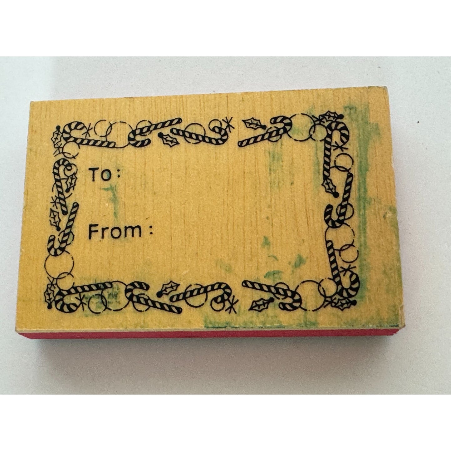 Candy Cane Rubber Stamp Christmas Gift Tag Card Making To From Holidays Present