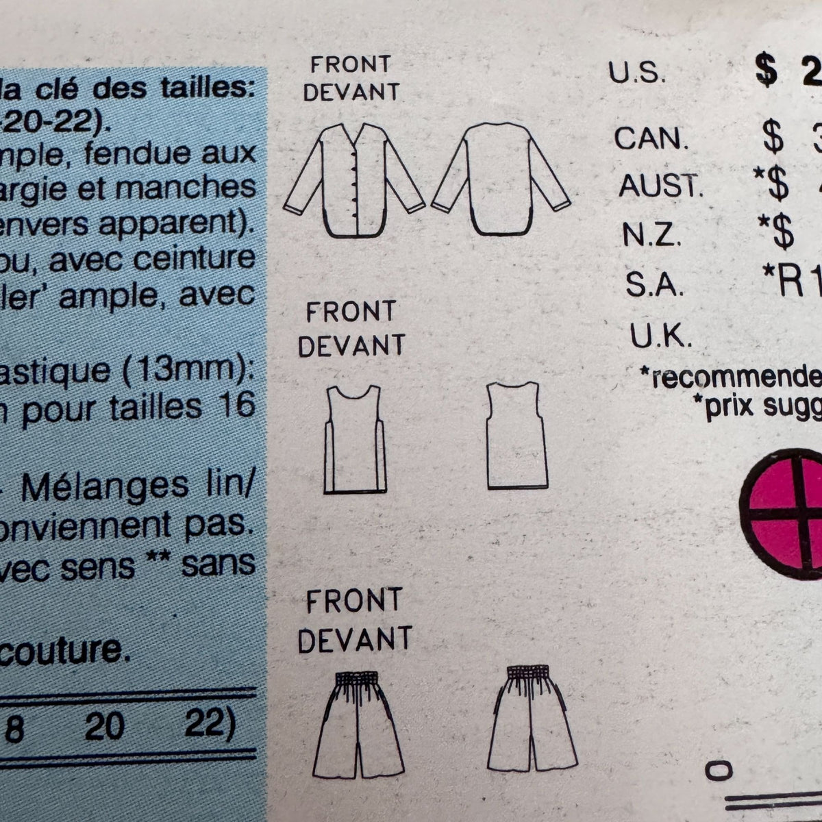 Butterick Sewing Pattern 6888 90s Matching Set Shirt Shorts Top Summer 6-10 Uncut Casual