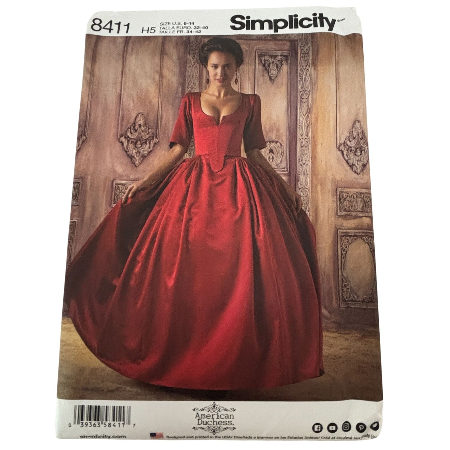 Simplicity Sewing Pattern 8411 Historical Dress 18th Century Costume 6-14 UC
