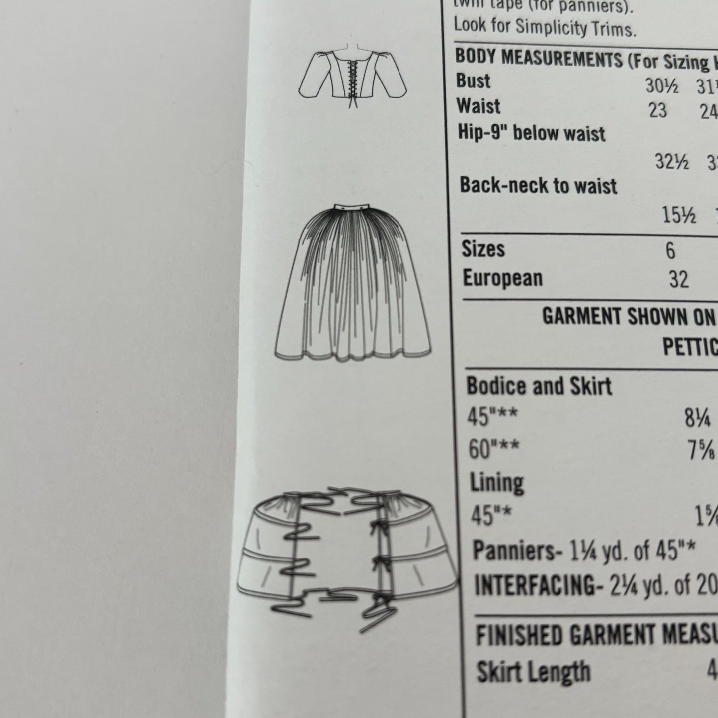 Simplicity Sewing Pattern 8411 Historical Dress 18th Century Costume 6-14 UC