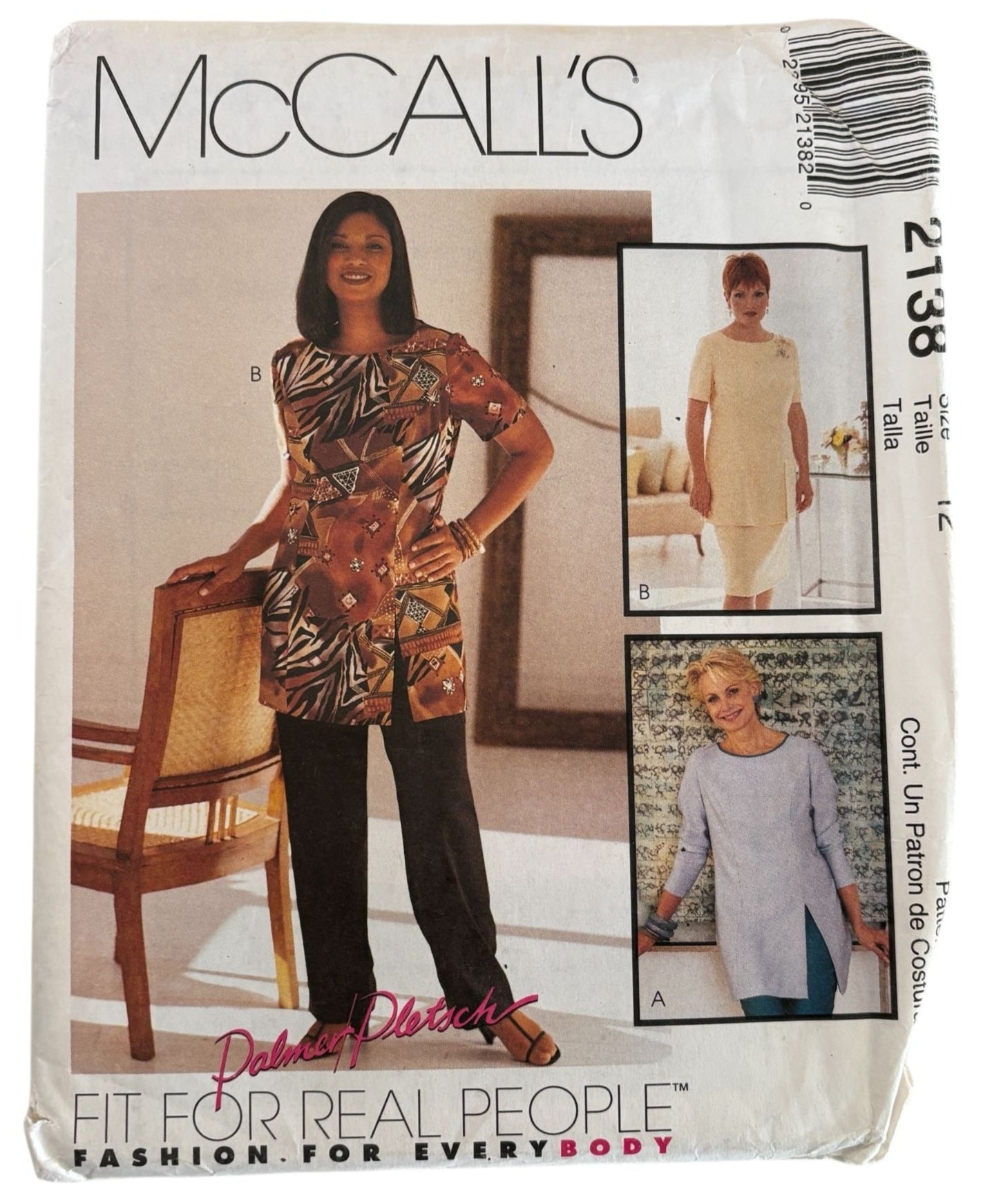 McCalls Sewing Pattern 2138 Tunic Top Pants Skirt Set Outfit Work Size 12 Uncut