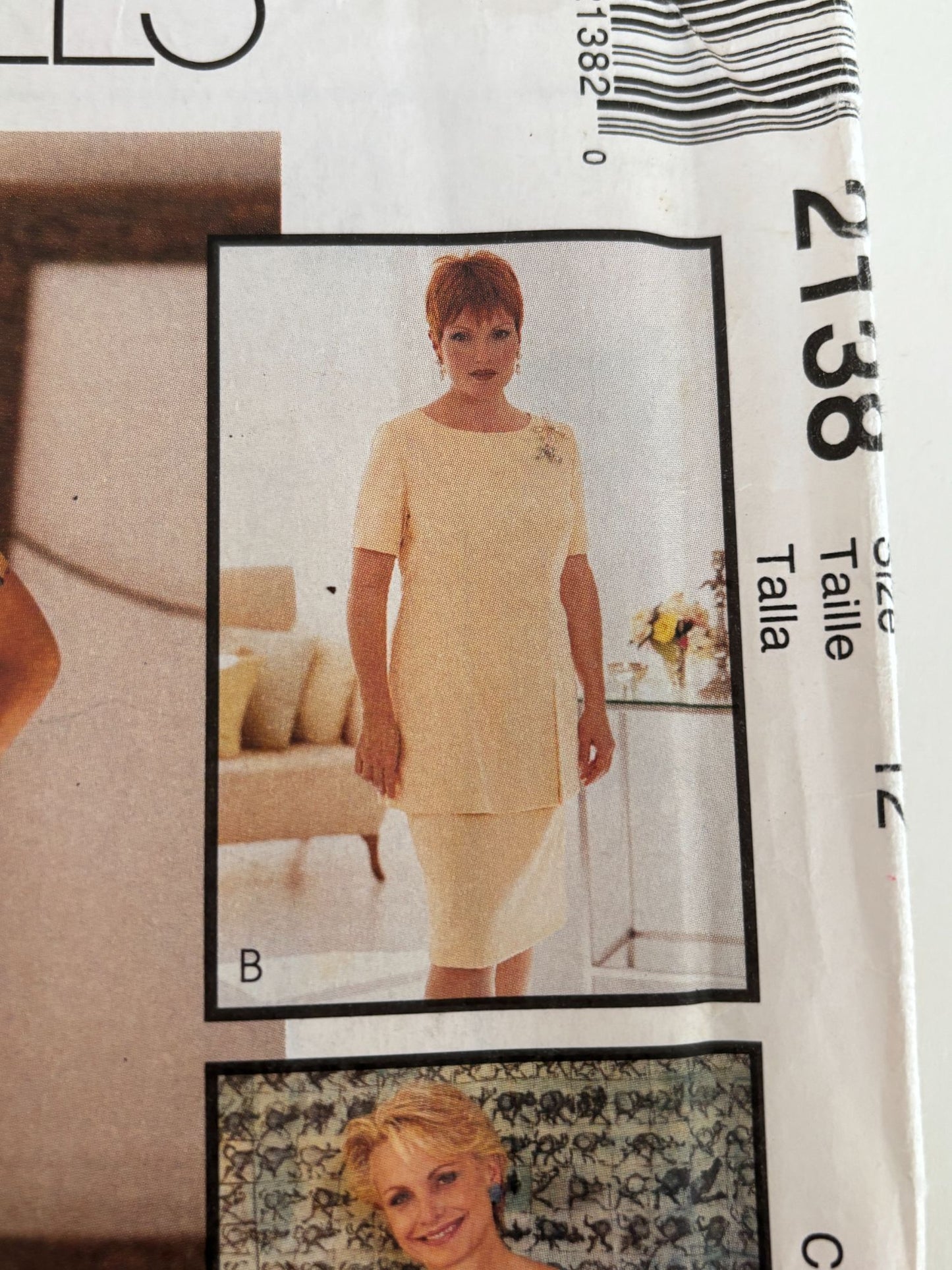 McCalls Sewing Pattern 2138 Tunic Top Pants Skirt Set Outfit Work Size 12 Uncut