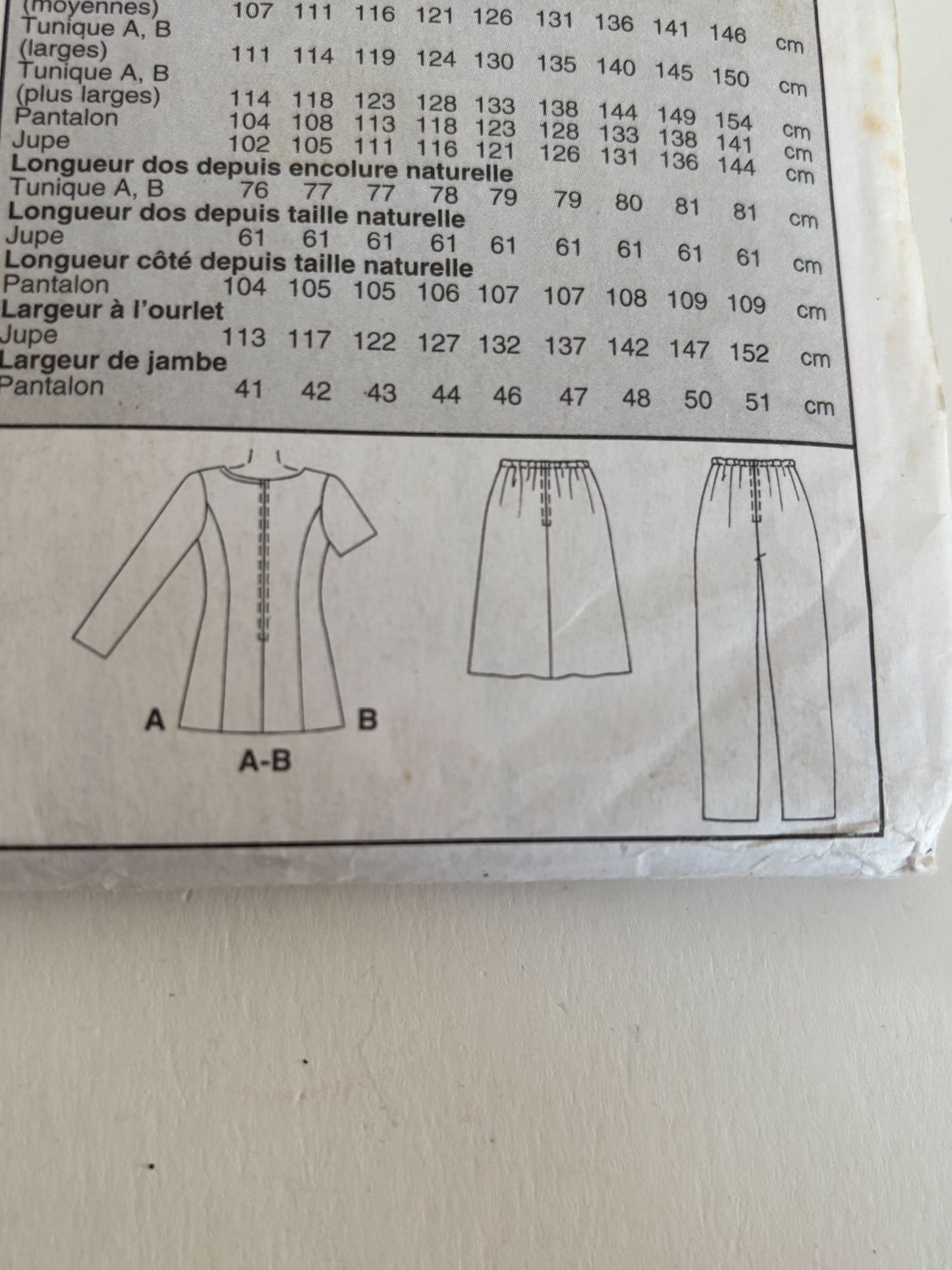 McCalls Sewing Pattern 2138 Tunic Top Pants Skirt Set Outfit Work Size 12 Uncut