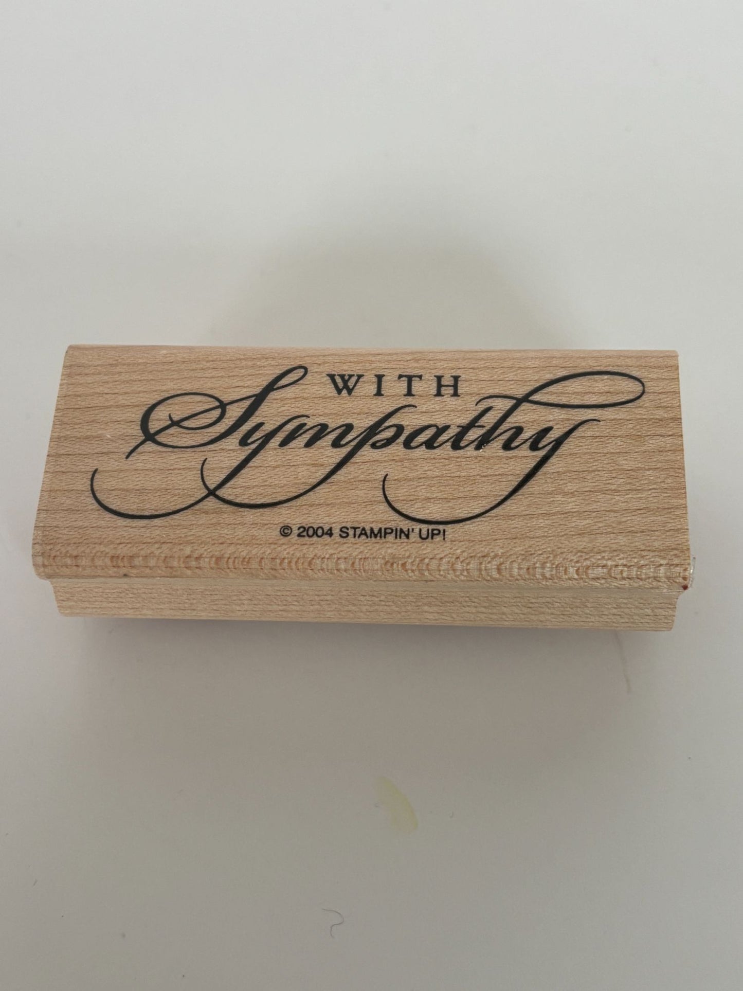 Stampin Up Rubber Stamp With Sympathy Card Making Sentiment Words Condolence
