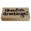 JudiKins Rubber Stamp Ghoulish Greetings Halloween Sentiment Cardmaking Words Wood Mounted Spooky Lettering Ghost